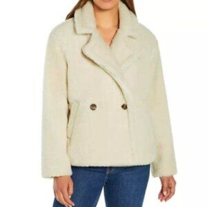 Gap White Teddy Pea Coat--Women's NWT